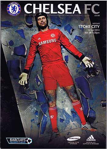 programme cover for Chelsea v Stoke City, 5th Apr 2014