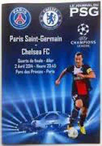 programme cover for Paris Saint Germain v Chelsea, Wednesday, 2nd Apr 2014