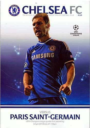 programme cover for Chelsea v Paris Saint Germain, Tuesday, 8th Apr 2014