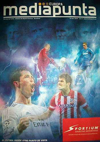 programme cover for Atlético Madrid v Chelsea, 22nd Apr 2014