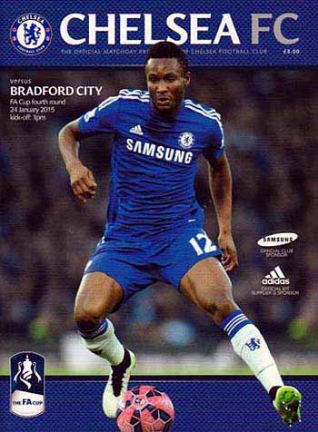 programme cover for Chelsea v Bradford City, 24th Jan 2015