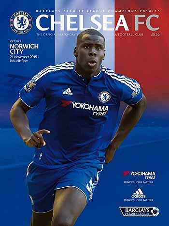 programme cover for Chelsea v Norwich City, 21st Nov 2015