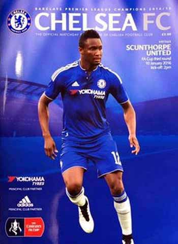 programme cover for Chelsea v Scunthorpe United, 10th Jan 2016