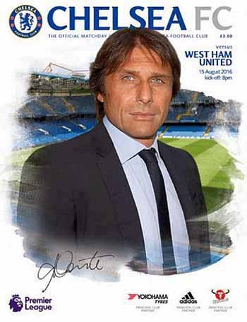 programme cover for Chelsea v West Ham United, 15th Aug 2016