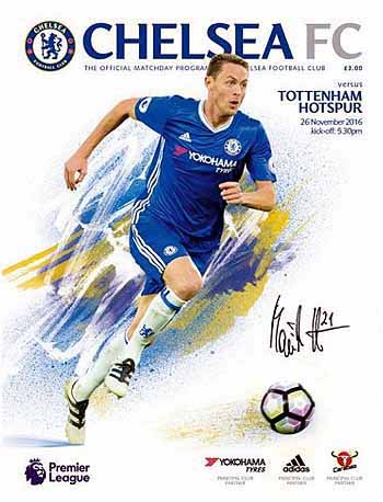 programme cover for Chelsea v Tottenham Hotspur, Saturday, 26th Nov 2016
