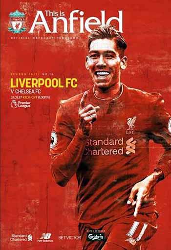 programme cover for Liverpool v Chelsea, Tuesday, 31st Jan 2017