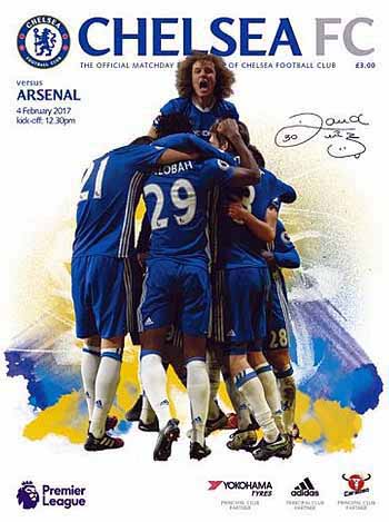 programme cover for Chelsea v Arsenal, 4th Feb 2017