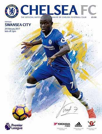 programme cover for Chelsea v Swansea City, Saturday, 25th Feb 2017