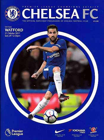 programme cover for Chelsea v Watford, 21st Oct 2017