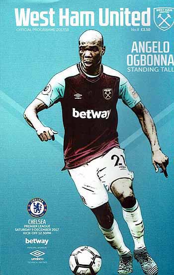 programme cover for West Ham United v Chelsea, 9th Dec 2017