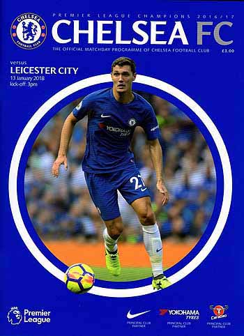 programme cover for Chelsea v Leicester City, 13th Jan 2018