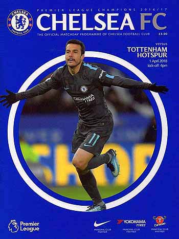 programme cover for Chelsea v Tottenham Hotspur, 1st Apr 2018