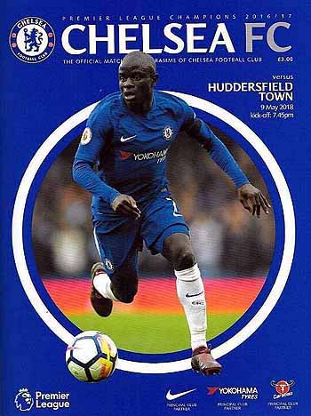programme cover for Chelsea v Huddersfield Town, 9th May 2018