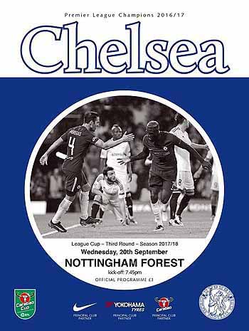 programme cover for Chelsea v Nottingham Forest, 20th Sep 2017