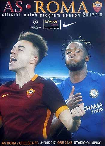 programme cover for Roma v Chelsea, 31st Oct 2017