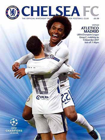 programme cover for Chelsea v Atlético Madrid, 5th Dec 2017
