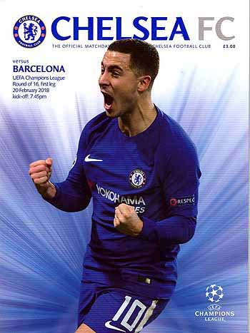 programme cover for Chelsea v Barcelona, Tuesday, 20th Feb 2018