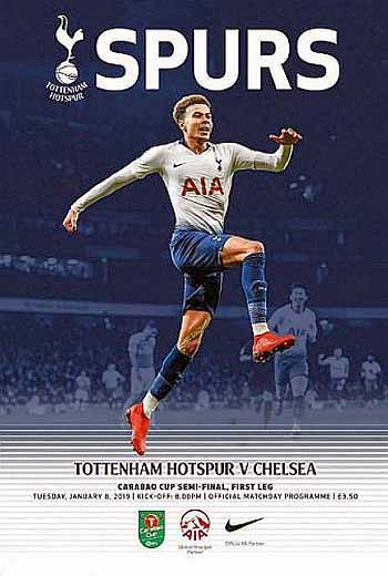 programme cover for Tottenham Hotspur v Chelsea, 8th Jan 2019