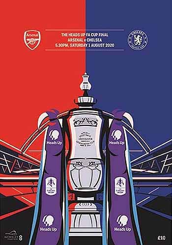 programme cover for Arsenal v Chelsea, 1st Aug 2020