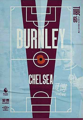programme cover for Burnley v Chelsea, 31st Oct 2020