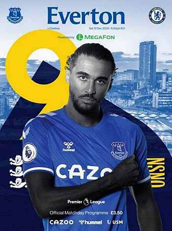 programme cover for Everton v Chelsea, Saturday, 12th Dec 2020