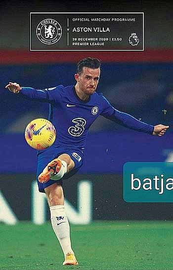 programme cover for Chelsea v Aston Villa, 28th Dec 2020