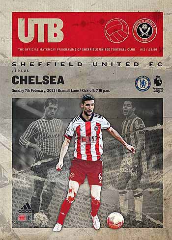 programme cover for Sheffield United v Chelsea, 7th Feb 2021