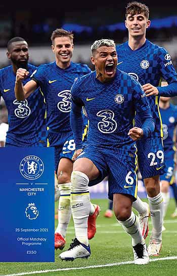 programme cover for Chelsea v Manchester City, 25th Sep 2021