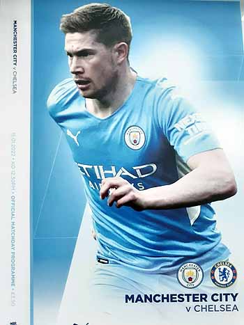 programme cover for Manchester City v Chelsea, 15th Jan 2022