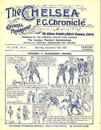 programme cover for Chelsea v Manchester United, 10th Sep 1921