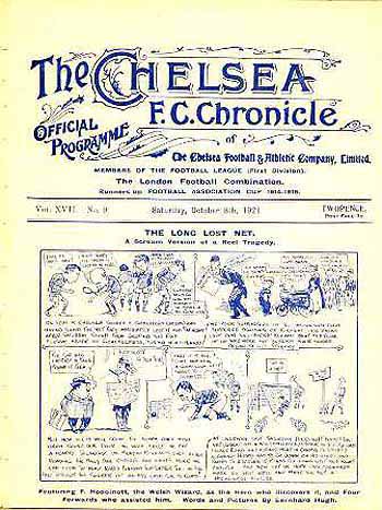 programme cover for Chelsea v Newcastle United, 8th Oct 1921