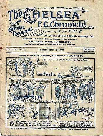 programme cover for Chelsea v Everton, 1st Apr 1922