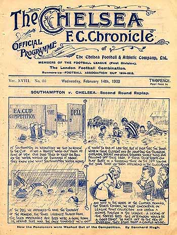 programme cover for Chelsea v Everton, 14th Feb 1923