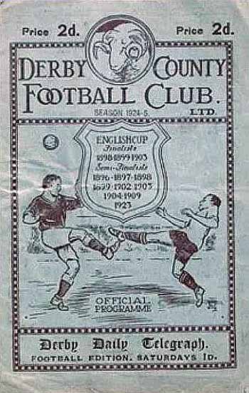 programme cover for Derby County v Chelsea, Saturday, 21st Mar 1925